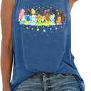 Magical Tank Tops Women: Magic Princess Shirt Cute Magic Kingdom T-shirt Family Vacation Trip Sleeveless Tanks Tops (X-Large, Blue)
