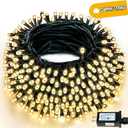 Connectable 240LED 88Ft 13Modes String Lights Outdoor Indoor | Extendable Green Wire Christmas String Lights with Timer | Twinkle Fairy Light Plug in for Xmas Tree Garden Decor Party (Warm White)