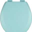 Toilet Seat, Slow Close, Soft Touch, Ultra-Smooth Matte Finish (No Orange-Peel Texture), Premium Molded Wood, Quick Release, PIKLiDS (Light Turquoise, Round)