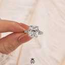 RODIFFY Split Shank Silver 4.5CT Cushion Promise Ring for Women, 7.5,  Silver