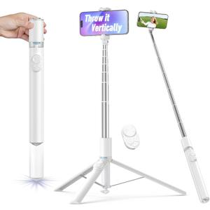 Automatic Tripod for iPhone, TELESIN Auto-Open Phone Tripods with Remote Control for TikTok Scrolling & Zoom, 67" Extendable Travel Selfie Stick, Portable 360 Rotation Cell Phone Stand for Android