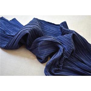 Pleated Fabric 59" Wide Material for Mural Decoration Background Wall Creative Sewing (straighten1.5 meters, Navy Blue)