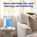 Vicks Warm Mist Humidifier Filter-Free 1-Gal Tank, Auto Shut-Off, Night Light, VapoPad and VapoSteam Compatible