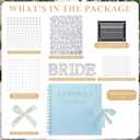 Letters To The Bride Scrapbook Wedding Memory Book DIY Bridal Blank Paper Scrapbook Photo Album with White Lace Stickers Silver Alphabet Sticker Pearl Patches Envelopes Bows (Blue)