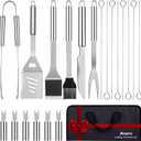 Anpro 21 PCS Grilling Accessories Grill Kit- Grill Set, Grilling Utensil Set, BBQ Accessories, BBQ Kit, BBQ Grill Tools, Grilling Gifts for Father's Day, Smoker, Camping, Kitchen