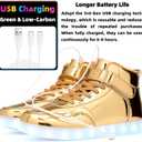 APTESOL Unisex LED Shoes High Top Light Up Sneakers for Women Men, Size 37