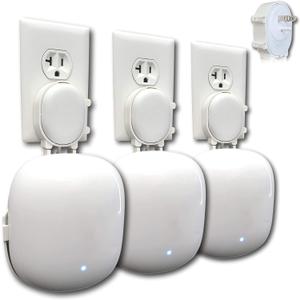 The Nest Wifi Pro Genie Wall Mount Outlet Holder Stand (3-Pack) | Lowest Profile | Open Access | No Messy Screws or Tape | Reinforced Support | Horizontal and Vertical Outlets (White (3-Pack))