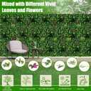 Artificial Grass Wall Panels, 20"x20" 8pcs Grass Backdrop with Mint Plant Leaves, UV-Anti Fake Greenery Plant Boxwood Panels for Privacy Fence Screen, Outdoor Green Wall Decor for Patio Garden
