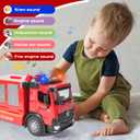 Toy Fire Truck Toddler Rescue Firetruck - Fire Engine Toy with Water Pump STEM Education Lights & Sounds Transformer Ejector Truck Car Race Track Kids Ages 3-5 6 7 8 Year Old Christmas Birthday Gift