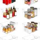 Clear Plastic Storage Bins 8 Pack - Pantry Organizers and Storage, Fridge Organizer for Kitchen, Cabinet, Freezer, Bathroom, Clost, Home Organization