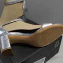 Naturalizer womens Vera Heeled Sandals (5, Silver Leather)