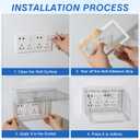 Cabilock Weatherproof Outlet Cover, Flip Double Position Socket Box, 86-Type Thickened Self Adhesive Switch Plug Splash Box for Bathroom Kitchen, Outdoor Receptacle Protector, 7.94X4.76X2.95inch (20.20X12.10X7.50CM, Transparent)