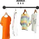 Oroonoko 36inch Industrial Pipe Clothes Rack Wall Mount For Hanging Rod Bar for Laundry Room Up to Max Load 135Lb