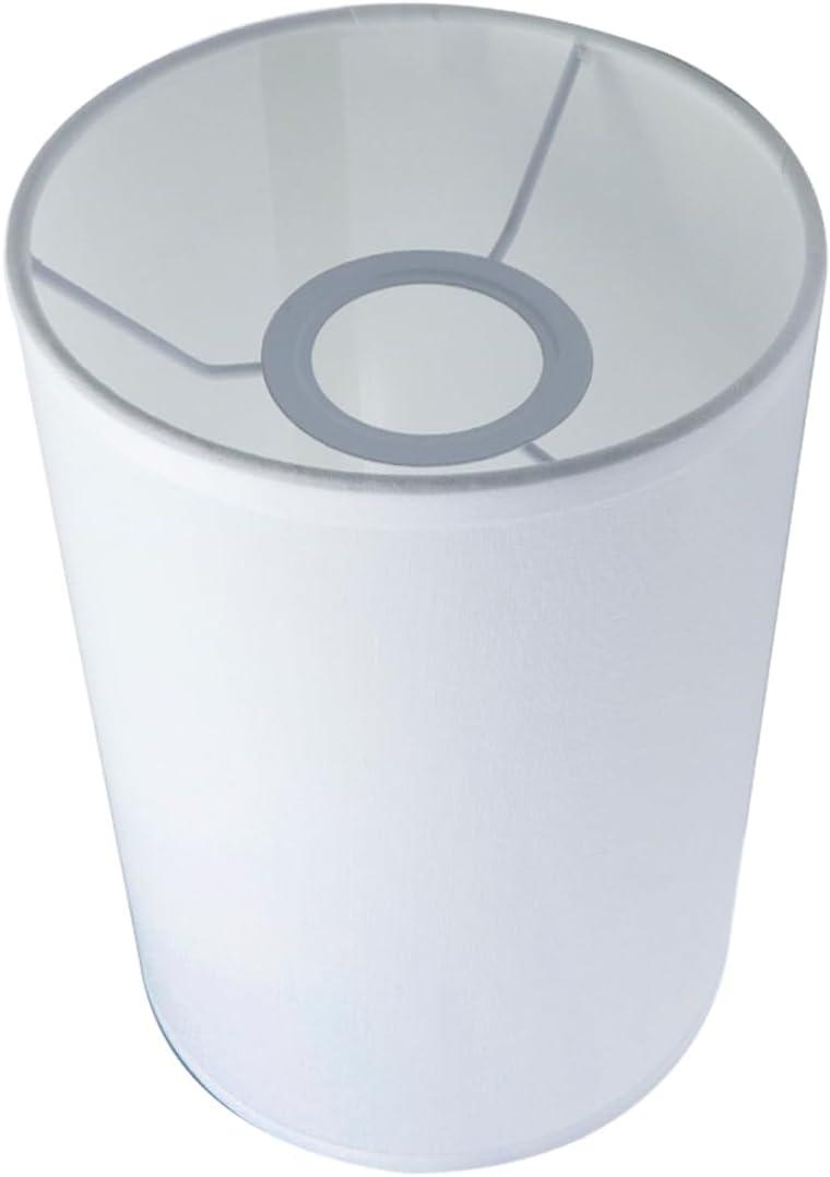 MY MIRONEY Cylindrical Lampshades White Linen Drum Lamp Shades Modern Style Lampshade Cover Replacement for Floor Lamp, Table Lamp, Bedside Lamp, 1.64" Screw Thread Diameter