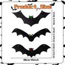 2 x 12PCS Halloween Hanging Bat Decorations with Glowing Eyes, Spooky Realistic Halloween Decorations for Yard Outdoor and Indoor Party Supplies (3 Styles)