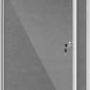 Mifuro 38"x28" Enclosed Bulletin Board, Lockable Weather-Resistant Aluminum Cork Noticeboard for School & Office, Silver Frame w/Grey Flet