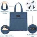 Della Gao Insulated Lunch Bag for Women Men, Waterproof Small Lunch Tote Lunch Box, Reusable Lunch Bags for Work, Party, Travel and Picnic (Blue)