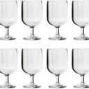 US Acrylic Stackable 8 ounce Plastic Wine Stems in Clear | Set of 8 Reusable, BPA-free, Made in the USA, Top-rack Dishwasher Safe