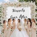 68x80 Inch Happily Ever After Wedding Banner, Wedding Photo Props Tapestry Bridal Shower Sign, Fabric Weddings Backdrop, Welcome Sign for Ceremony, Arch, Reception Backdrop