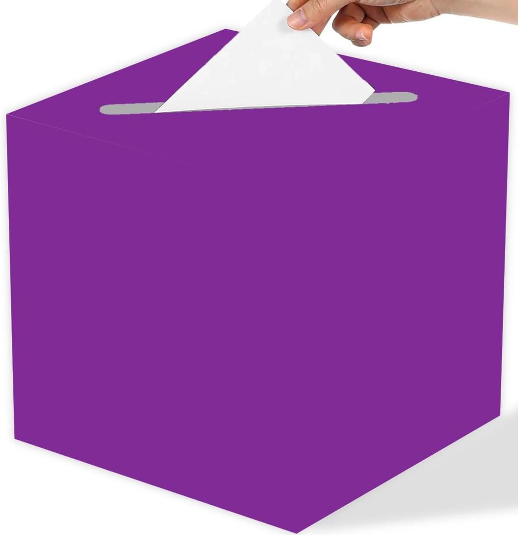 6 x Purple and Gold Graduation Card Box for Class of 2026, Congrats Grad Card Box for Graduation Party Supplies Party Favors