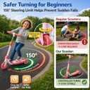 Kids Scooter Ages 3-7 - Three Wheel Preschool Toddler Kick Scooters,Safer Steering,Light Up Wheels, Adjustable Handlebar, Wide Anti-Slip Deck, Birthday for Boys Girls - Blue