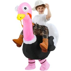JOYBRO Inflatable Ostrich Costume Kids, Ride on Ostrich Costume Suit, Air Blow Up Costumes for Boys Girls, Great for Halloween, Christmas, Carnival, Theme Parties, Party, One Size 120-150cm