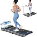 THERUN Walking Pad Treadmill Under Desk, Portable Mini Treadmill for Home/Office, Walking Pad Machine with 2.5HP and 265 lbs Weight Capacity Remote Control LED Display