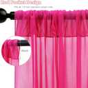FOTSHARER Hot Pink Ceiling Drapes for Weddings Sheer Ceiling Curtains 4 Panels 5x20FT Chiffon Fabric Fuchsia Draping Fabric for Wedding Arch Tulle Backdorp for Drapes Curtains Satge Reception Decor