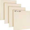 Aodaer 4 Pack Wood Panels 20 x 20 Inch Wooden Panels Canvas Unfinished Craft Wood Boards Panel for Art Crafts Acrylic and Oil Painting Pouring DIY Projects