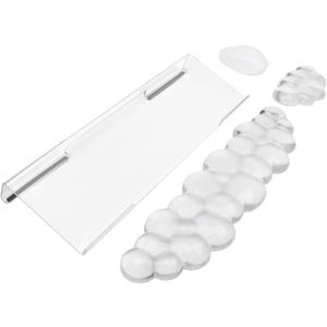 Acrylic Transparent Computer Keyboard Stand with Gel Cloud Keyboard and Mouse Wrist Rest, Ergonomic Tilting 3-in-1 Set, Relieves Painful Typing, for Office/Computer/Laptop/Gaming
