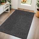BEQHAUSE Door Mats 36x60, Dirt Trapper Doormats Indoor, Non-Slip Washable Entryway Rugs, Super Absorbent Welcome Mat for Front Door, Mud Shoes & Paws, Dark Grey