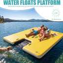 Inflatable Floating Dock, Floating Island Raft with Water Ramp for Dogs, Inflatable Dog Float, Multi-Person Air Dock Platform for Lakes, Pools, and Oceans, 6FT/ 8FT/ 10FT