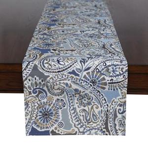 Mika Home Paisley Table Runner for Home Decor 13X72 Inches Blue Brown Seasonal Dining Table Decoration for Home