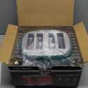 Roter Mond 4 Slice Toaster Retro Stainless Steel with Bagel Defrost Cancel Function, 6 Browning Settings, Extre Wide Slot and Removable Crumb Tray, Green, ST033