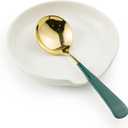 2 x Gomakren Spoon Rest Spoon Holder for Stove Top, Valentine Spoon Rest Large Ceramic Spoon Holder, Utensil Rest for Spatula Fork Ladles Spoons Tongs, Kitchen Counter Framhouse Decor, Cream White