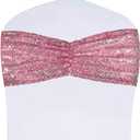 SquarePie Sequin Chair Sashes Bands 30PCS Fuchsia Pink Glitter Decorative Bows for Wedding Party Reception Events Ceremony Banquet