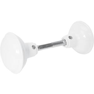 Prime-Line E 2319 Solid Brass Vintage Door Knob Spindle Set, 2-1/4 In. Outside Diameter, White (Single Pack)