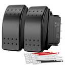 Nilight 2 Pack Momentary Rocker Switches 6 Pin Waterproof (ON)-Off-(ON) DPDT Toggle Switch 20A/12V 10A/24V with Jumper Wires Set for Cars Trucks Boats ATVs UTVs RVs