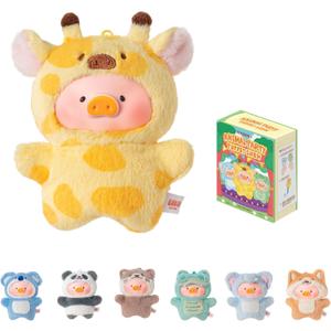 TOYZERO+ Lulu The Piggy Blind Box Figures - Puppet Show Series Plush Keychain Blind Boxes Figurines Finger Puppet Toy Cute Stuffed Animals Mystery Box Collectible Decorations Birthday Gift, Single Box