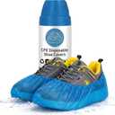 Shoe Covers Disposable Non-Slip, 100 Pack (50 Pairs) Waterproof CPE Boot Booties with Compact Roll for Easy Storage, Hygienic Foot Covers for Indoors, Real Estate, Home Cleaning, Fits Most (100pcs+size Xl(17x45cm))