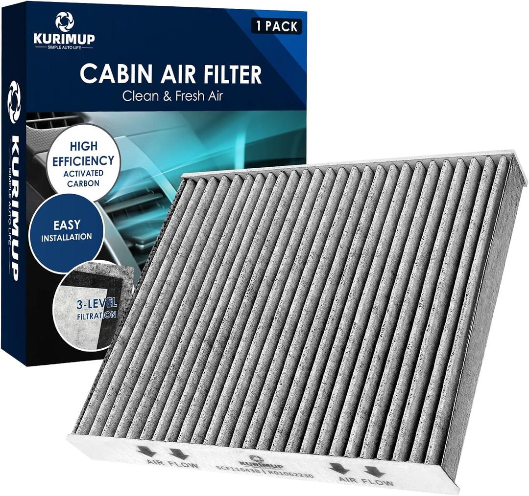 KURIMUP Cabin Air Filter,Replacement for CF11643,Premium Cabin filter with Activated Carbon, Fit for A3/Q3/S3/TT Quattro and Atlas/GTI/Golf/Jetta/Tiguan(1 pack)