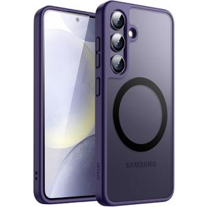 JETech Magnetic Case for Samsung Galaxy S24 5G, Compatible with MagSafe, Translucent Matte Back Shockproof Phone Cover (Cobalt Violet)