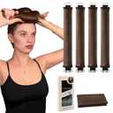 Heatless Curls Overnight, 5 Pcs Heatless Hair Curlers to Sleep in Soft Overnight Blowout Rods No Heat Hair Rollers Curling Rods for Women Blowout Look Long Hair - Brown