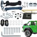 Hard Top Removal Lift for Jeep Wrangler - Top Lift Hoist for Jeep JL JK Models and Ford, Single Person Operation Roof Lift, Safe Anti-Drop System, Supports 8-16 ft. Ceiling, Bonus 6 T Knobs