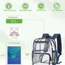 MAY TREE Small Clear Backpack Stadium Approved for Women and Men Clear Bag for Stadium Events Concert Sporting Festival, Navy