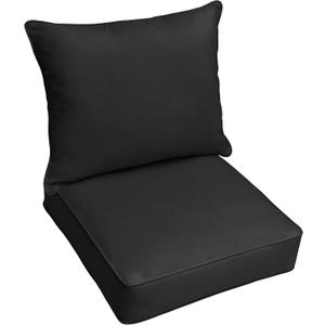 Outdoor cushion and pillow, Getting kinds yellow, to cushion 22x22in, pillow 22x18in ( Black )