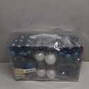 Sea Team 86 Pieces of Assorted Christmas Ball Ornaments Shatterproof Seasonal Decorative Hanging Baubles Set with Reusable Hand-held Gift Package for Holiday Xmas Tree Decorations, Stone Blue