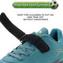 RUNIC Kids Soccer Cleats for Boys and Girls - Small and Big Kid Athletic Outdoor Football Shoes - Firm Ground - Hook and Loop Closure - Black/Gold (Green)