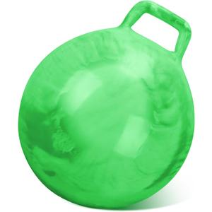 Gemscream Kids Bouncy Hopper Ball with Handle Jumping Hopping Exercise Balls for Toddlers Boys Girls Indoor Outdoors Sports School Games Exercise Gifts(18 Inch,Marbled Green)
