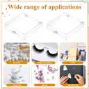 SHENLIU 50 Pack Press on Nails Packaging Box, Clear Acrylic Press on Nail Storage Box with 120 Adhesive Double Sided Tape, Fake Nails Storage Case Nail Display for NailArt Salon Business Supplies